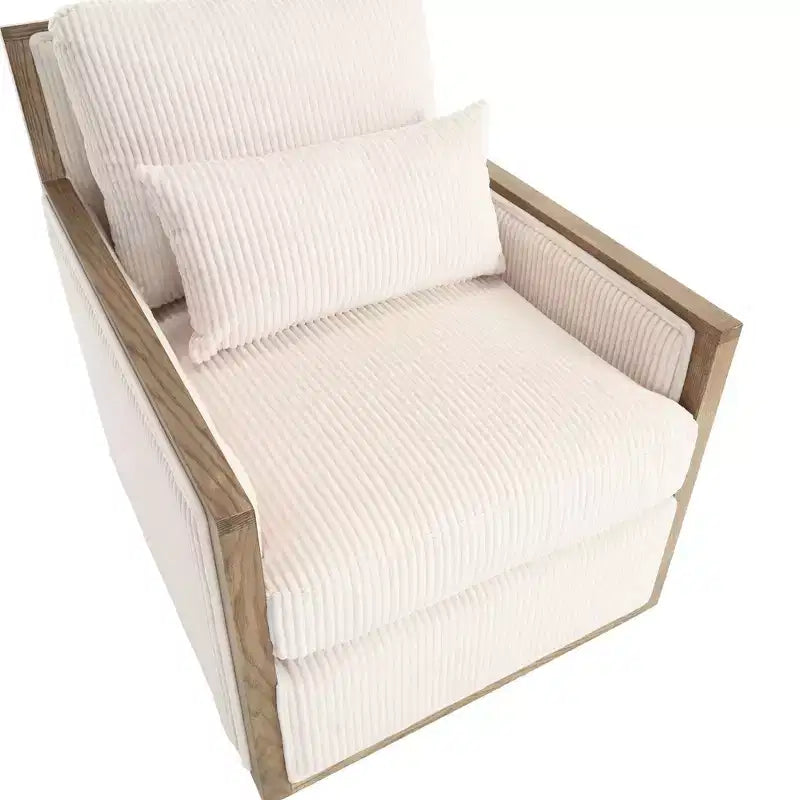 360° Corduroy Swivel Barrel Chair - Oversized Accent Chair for Bedroom