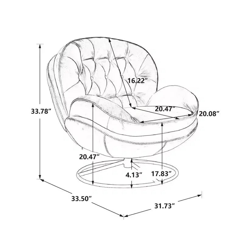 Modern Accent Chair with Ottoman, Leisure Chair with Cushioned Seat