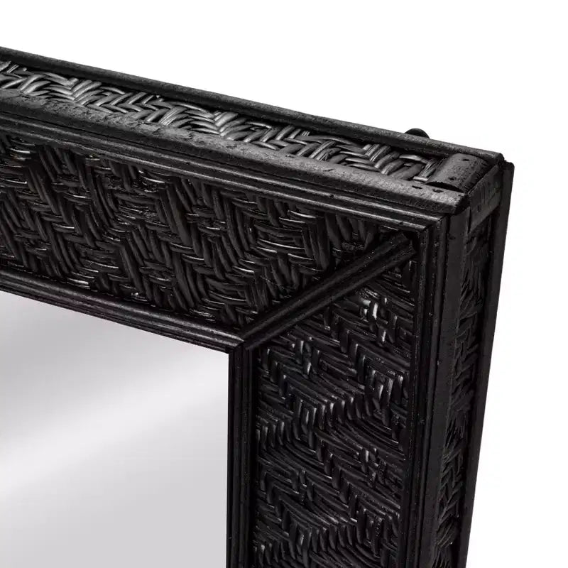 Handwoven Rattan Rectangle Wall Mirror