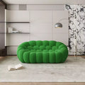 Honeycomb Bubble Loveseat Sofa with 3D Mesh Fabric, 75-Inch Modern Floor Couch, Green