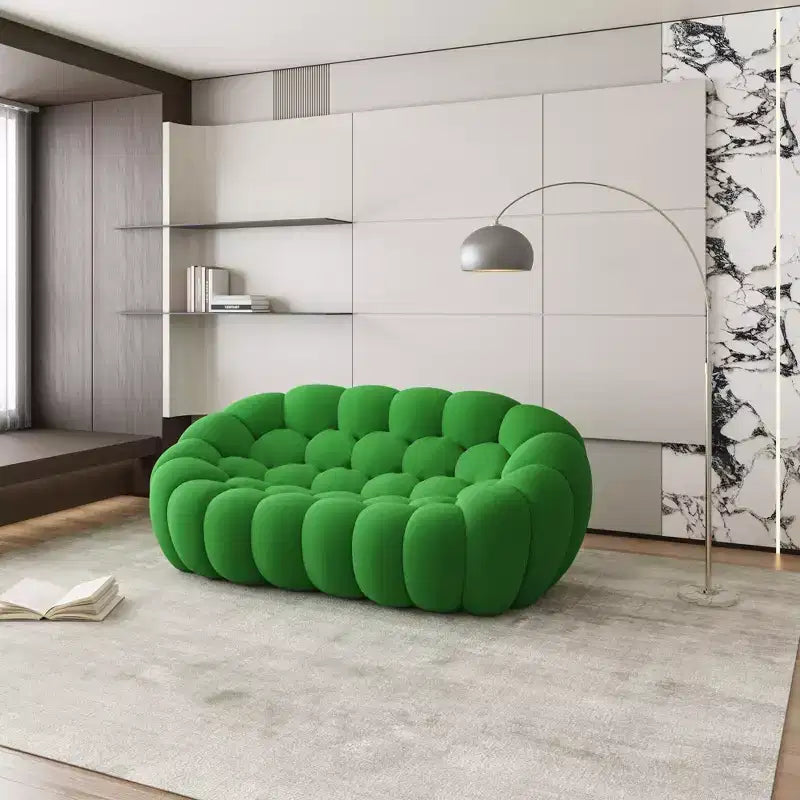 75-Inch Modern Floor Loveseat Sofa with 3D Mesh Fabric, Green