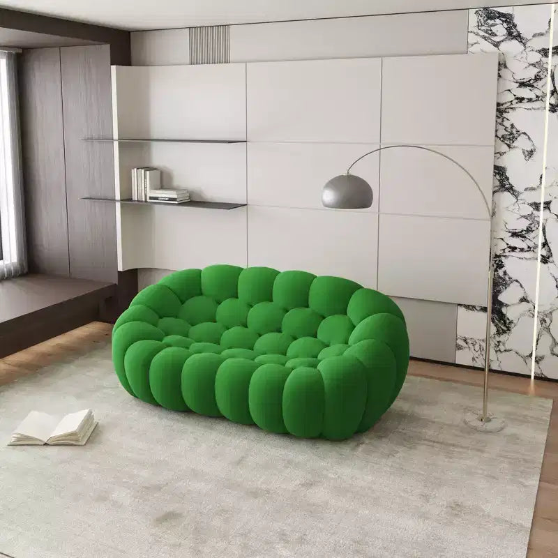 75-Inch Modern Floor Loveseat Sofa with 3D Mesh Fabric, Green
