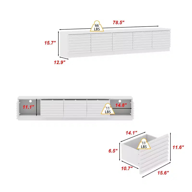 Minimalist Design White TV Stand & Media Console – Sleek Lines, Multi-Compartment & Sturdy Build