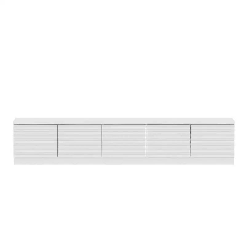 Minimalist Design White TV Stand & Media Console – Sleek Lines, Multi-Compartment & Sturdy Build