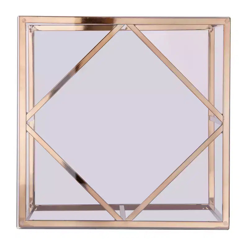 Contemporary End Table with Glass Top - Champagne