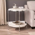 Round Faux Stone End Table - Charcoal