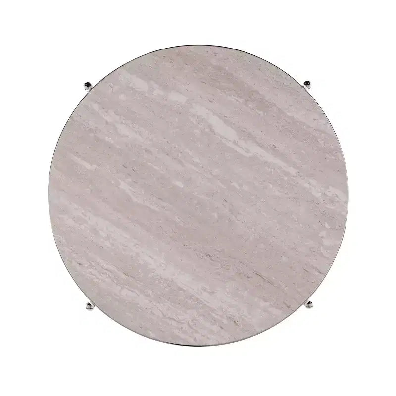 Round Faux Stone End Table - Charcoal
