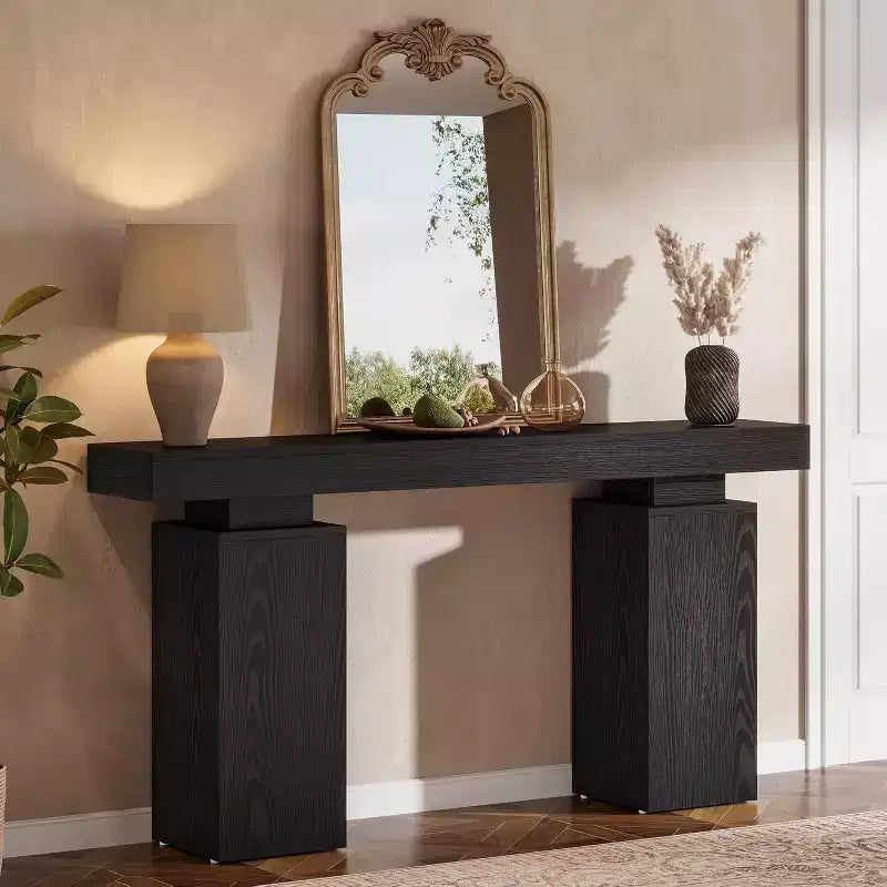 63-Inch Farmhouse Console Table for Entryway, Living Room & Hallway