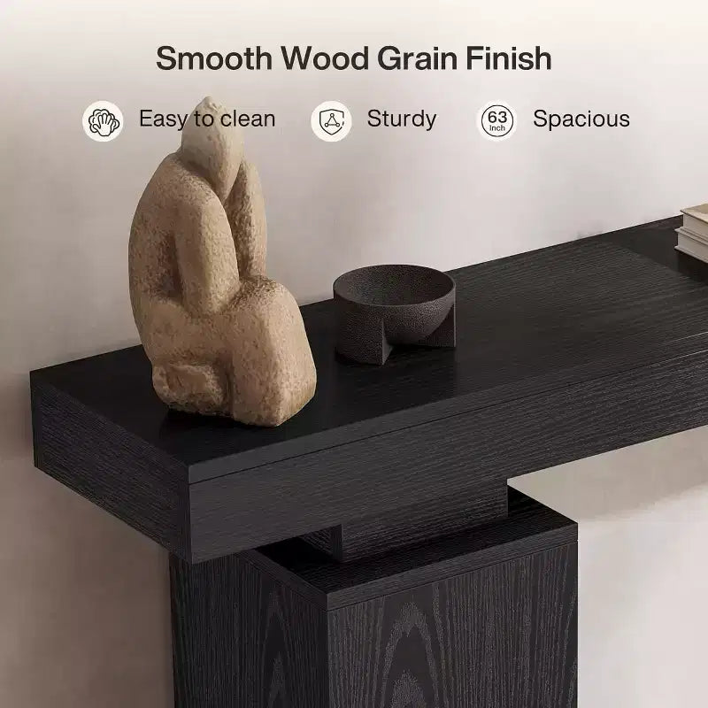 63-Inch Farmhouse Console Table for Entryway, Living Room & Hallway