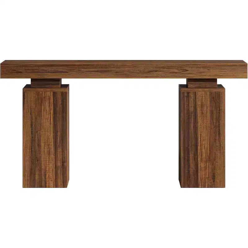 63-Inch Farmhouse Console Table for Entryway, Living Room & Hallway