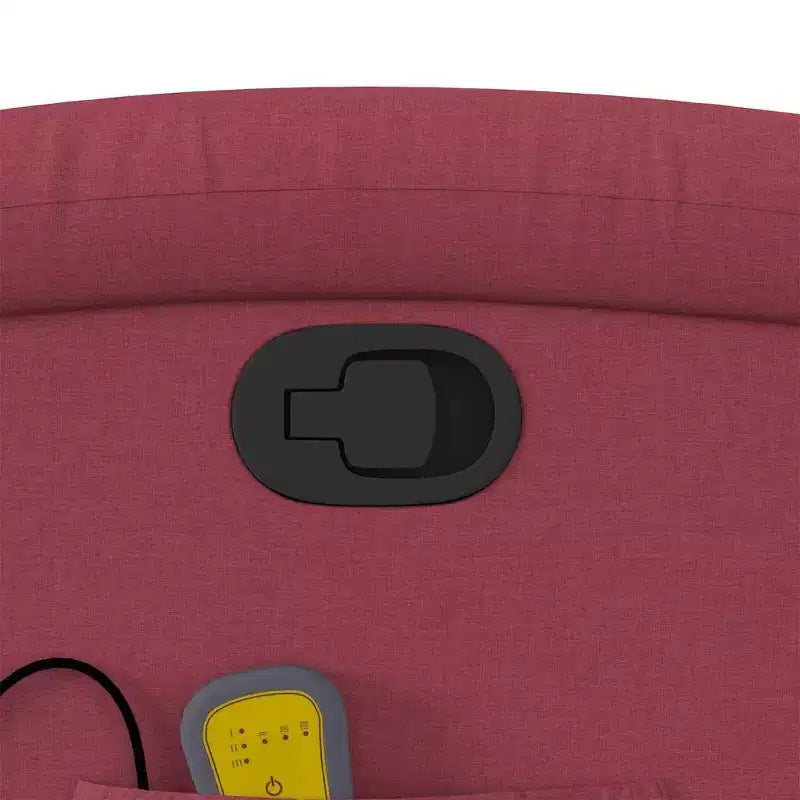 Burgundy Fabric Massage Recliner Chair - Manual Recline, Vibration, Padded Comfort, Side Pocket