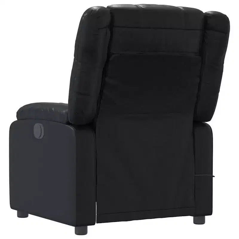 Massage Recliner Chair - Adjustable with 6-Point Vibration Massage, Black Faux Leather