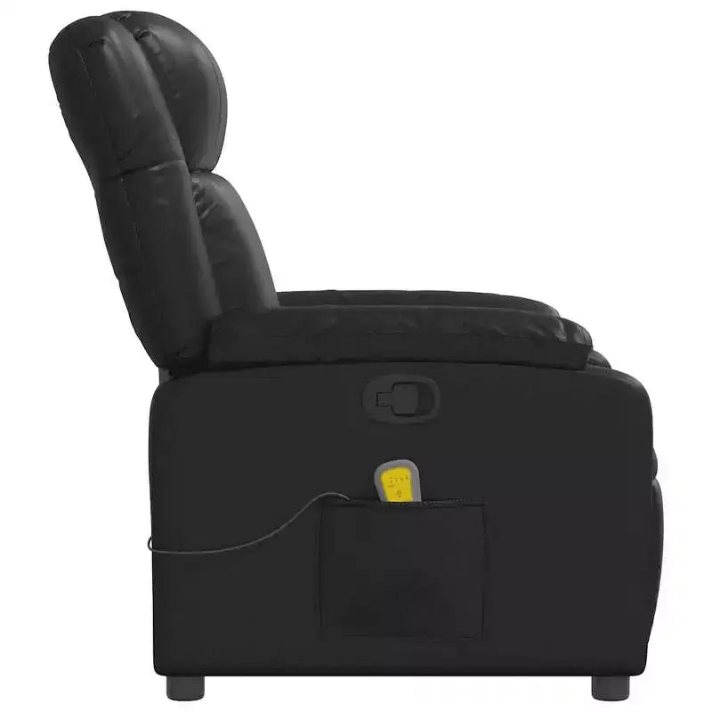 Massage Recliner Chair - Adjustable with 6-Point Vibration Massage, Black Faux Leather