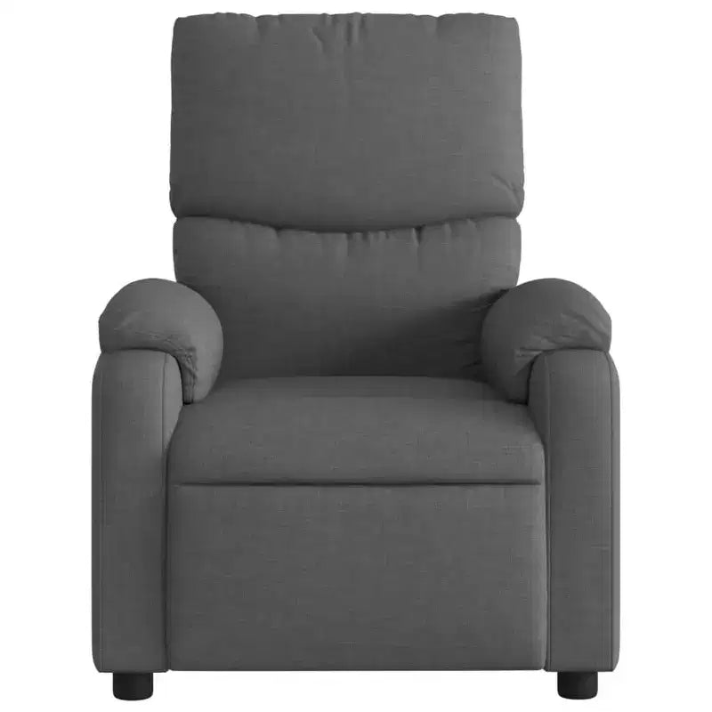 Leather Massage Recliner Chair with 6-Point Vibration, Adjustable Back & Footrest, Side Pocket – Gray
