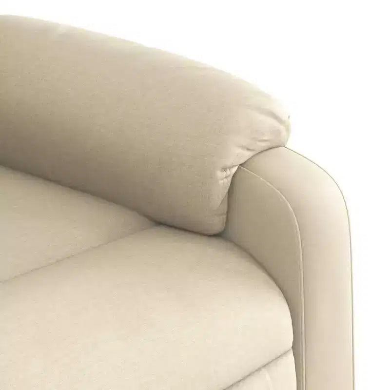 Cream Fabric Electric Massage Recliner - Auto-Adjusting Backrest & Footrest with Vibration Massage