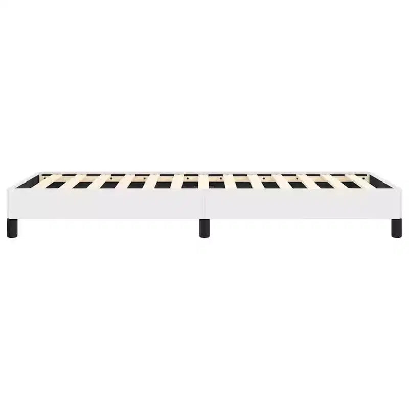 Twin XL Bed Frame, Faux Leather Upholstered Platform Bed Frame, White