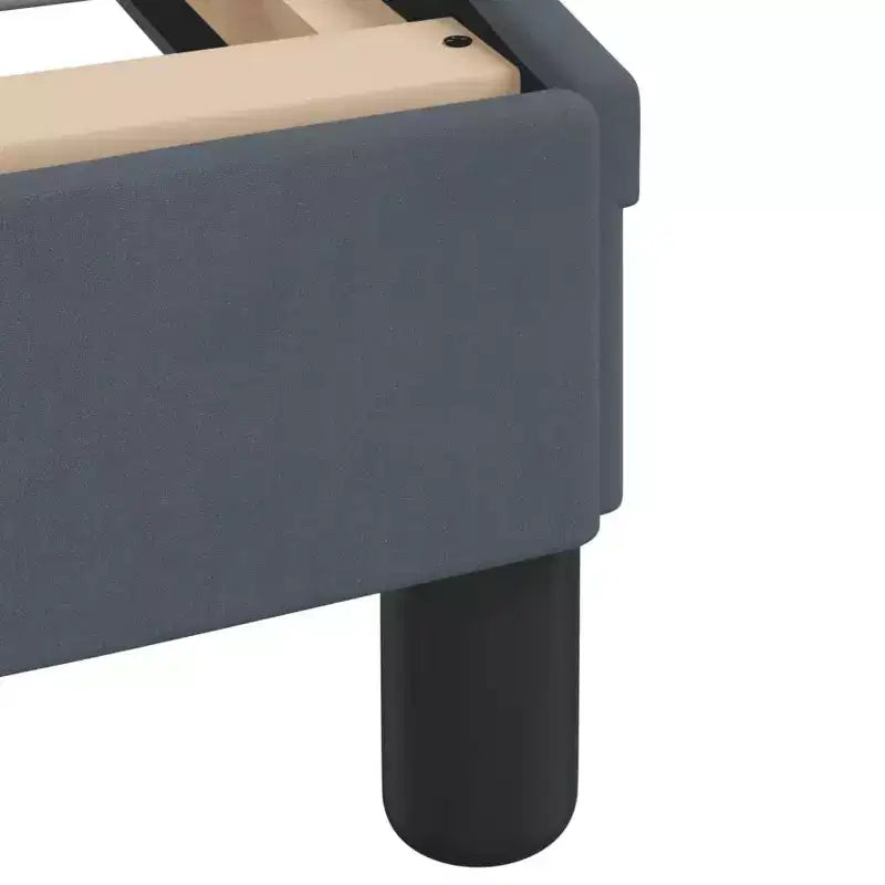 Bed Frame with Headboard Platform Foundation - Velvet Dark Gray Full