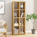 Solid Teak Wood Book Cabinet with Natural Finish - Multifunctional Bookshelf and TV Stand