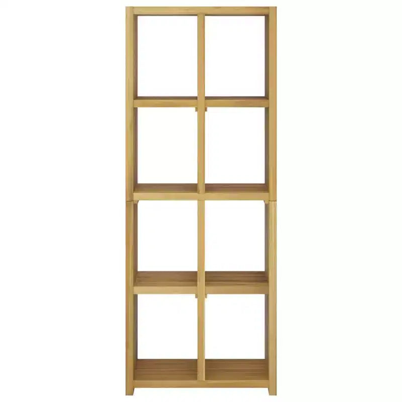 Solid Teak Wood Book Cabinet with Natural Finish - Multifunctional Bookshelf and TV Stand