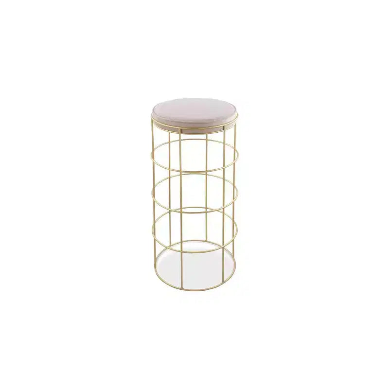 Meridian Furniture,Rebar Cream Velvet Bar Stool