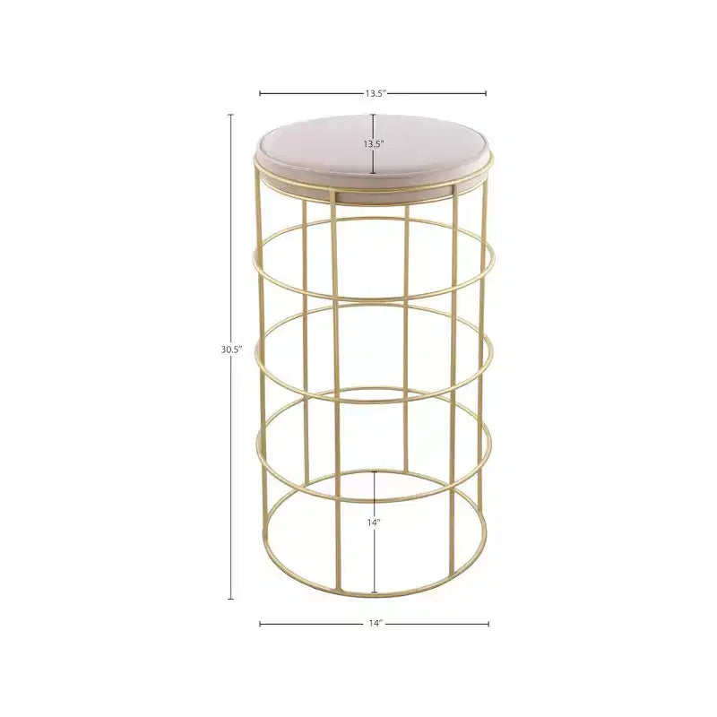 Cream Velvet Bar Stool