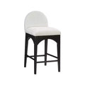 Meridian Furniture,Waldorf Cream Chenille Fabric Stool