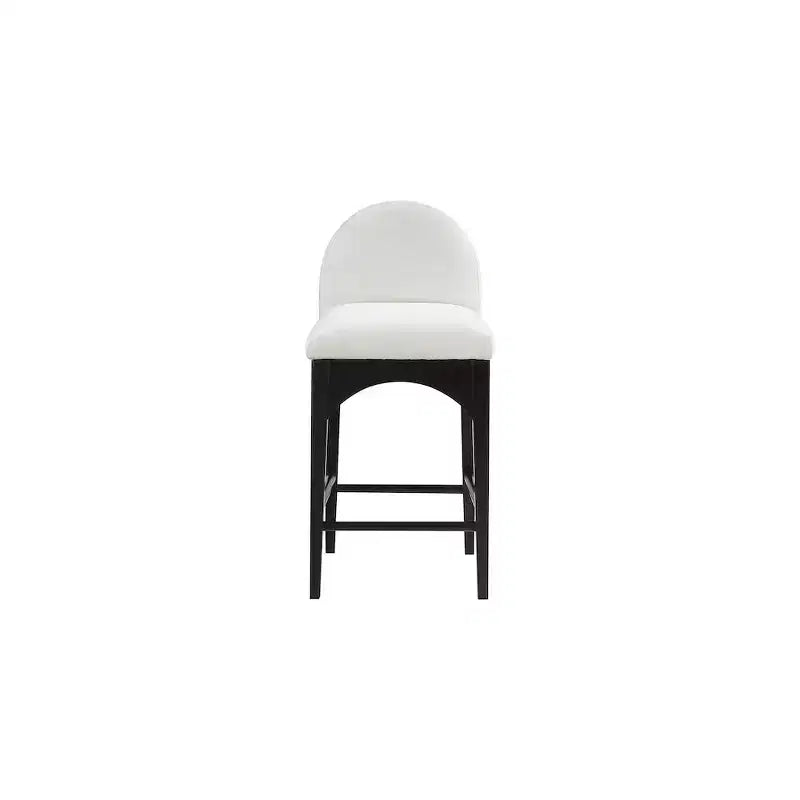 Cream Chenille Fabric Counter Stool