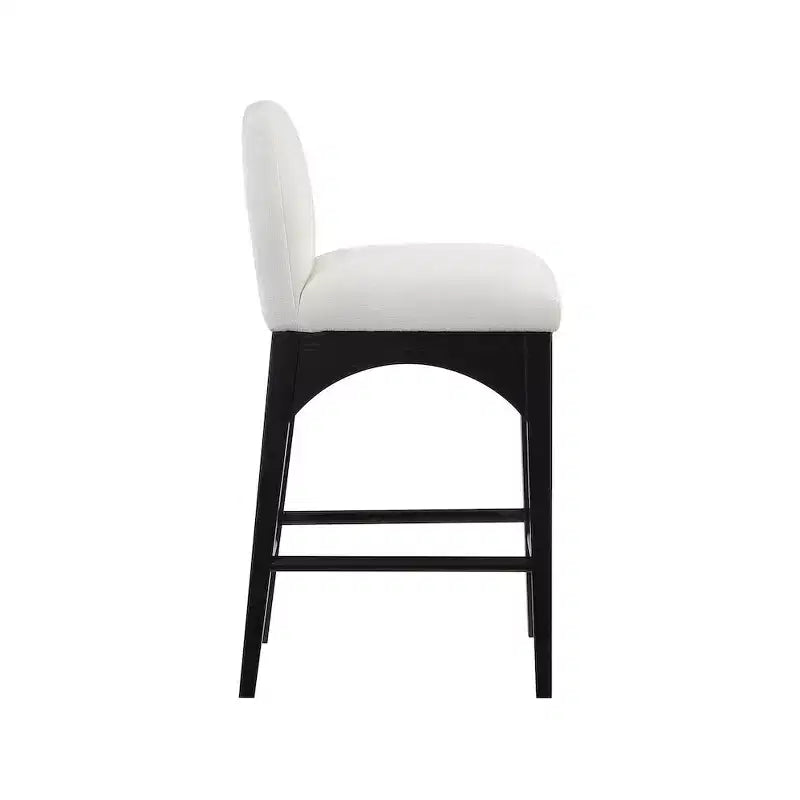 Cream Chenille Fabric Counter Stool