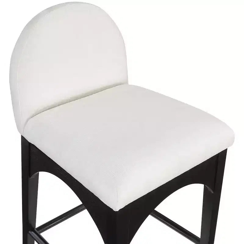 Cream Chenille Fabric Counter Stool