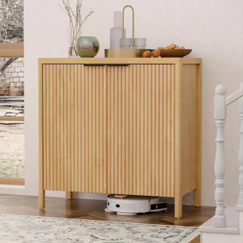 Hommpa 31 2-Door Fluted Buffet Sideboard Cabinet Multipurpose Dining Room Organizer