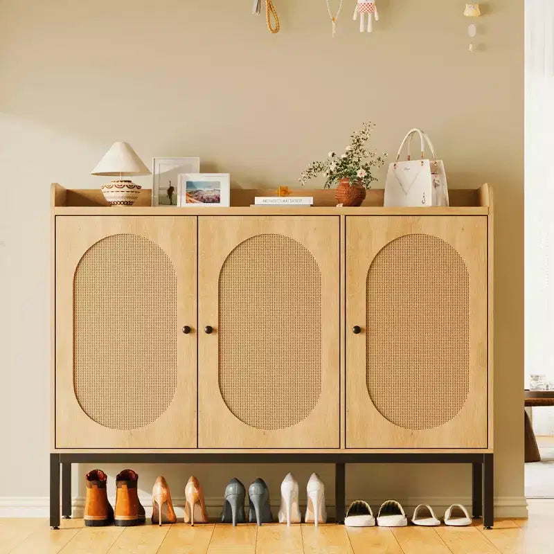 Sleek Entryway Shoe Cabinet  28-Pair Storage Organizer with Adjustable Shelf & Wall-Mount Safety  Modern Narrow Design for Hallways/Apartments