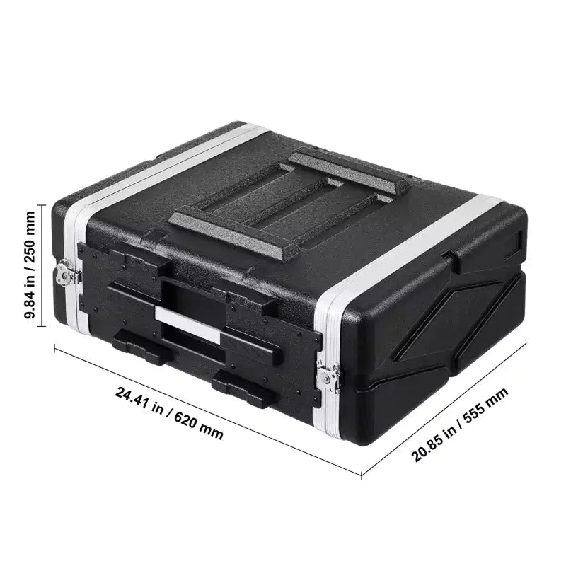 4U Rack Case, Standard 19 in Depth, Server Rack Cabinet with ABS Construction Handle Heavy-Duty Twist Butterfly Latches, Black