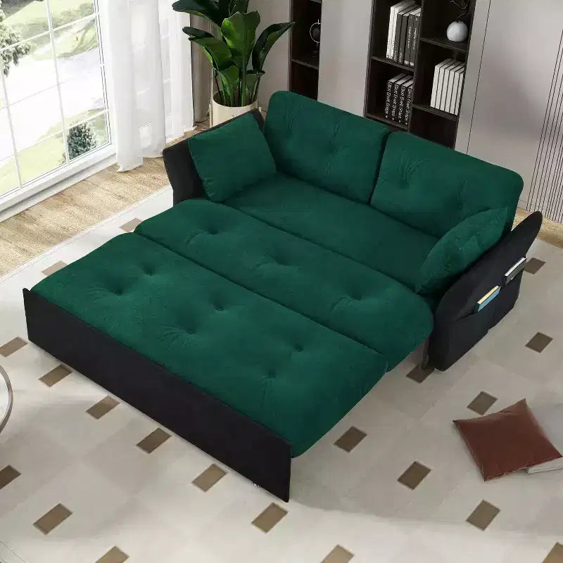 GDFStudio Tachi Modern Multi-Functional 74'' Chenille Upholstery Convertible Queen Size Sofa Bed