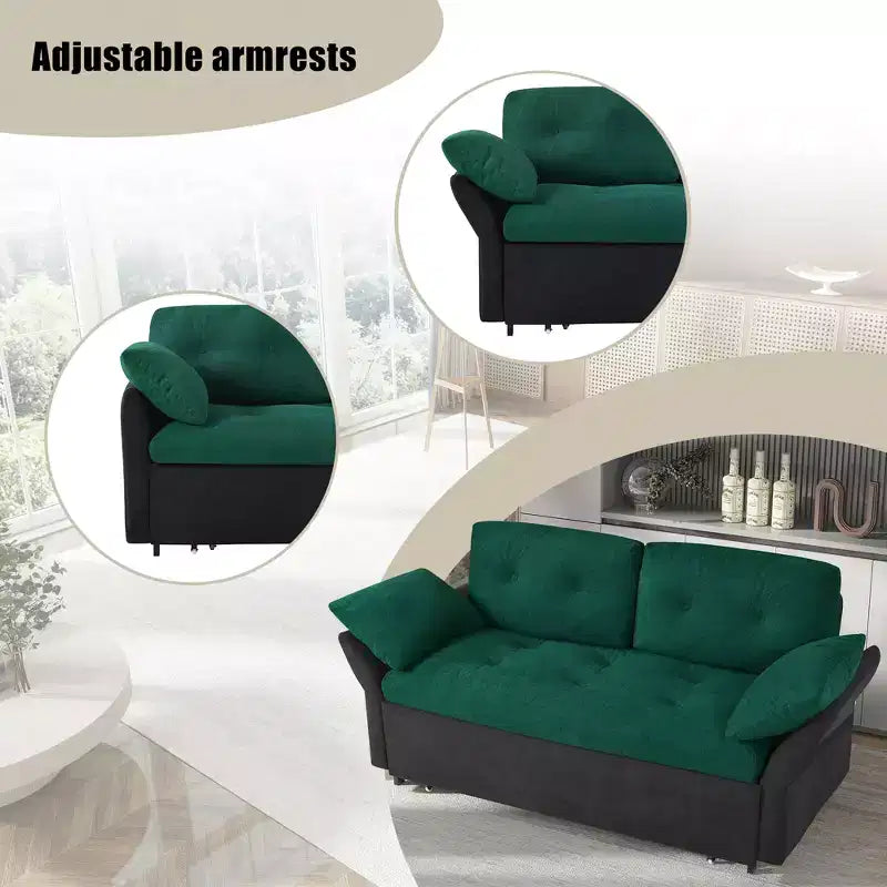 Modern Multi-Functional 74'' Chenille Convertible Queen Size Sofa Bed