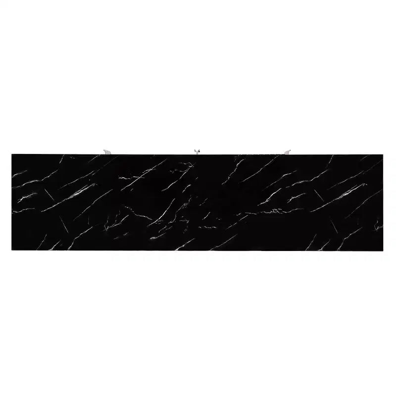 Modern Sideboard with Four Doors, Metal Handles & Adjustable Shelves, Black