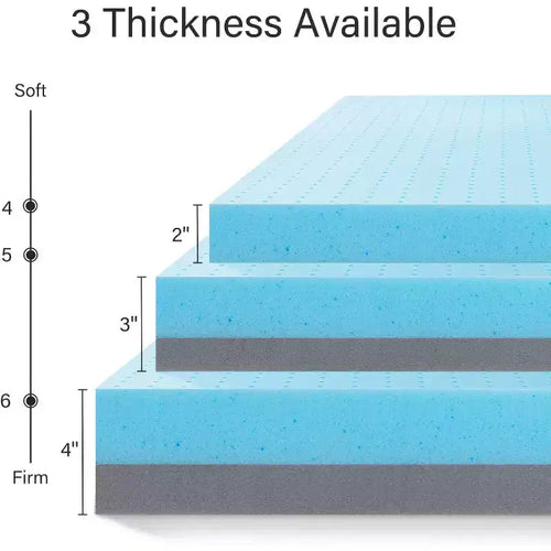 2-Inch Queen Mattress Topper - Gel-Infused Memory Foam, Cooling Pad for Pressure Relief & Back Pain