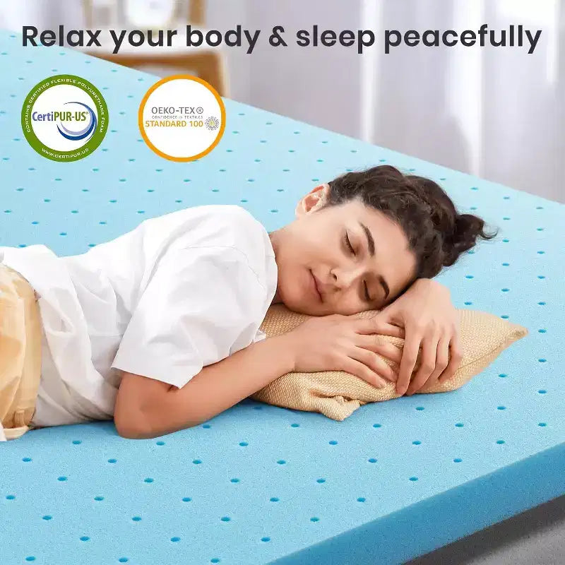 2-Inch Queen Mattress Topper - Gel-Infused Memory Foam, Cooling Pad for Pressure Relief & Back Pain