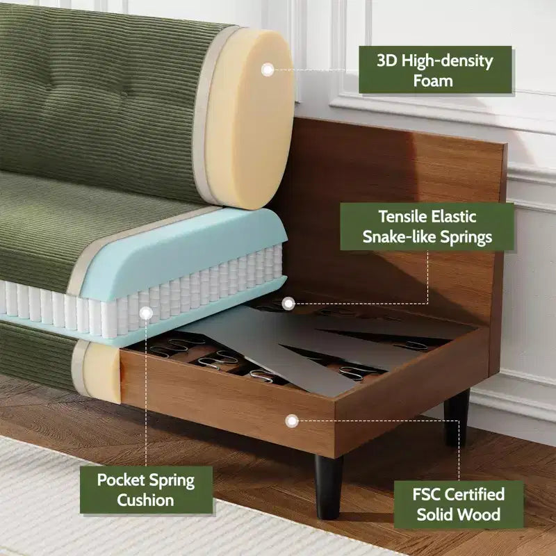 50" Small Loveseat Sofa for Living Room, Bedroom & Office – Deep Seat Couch