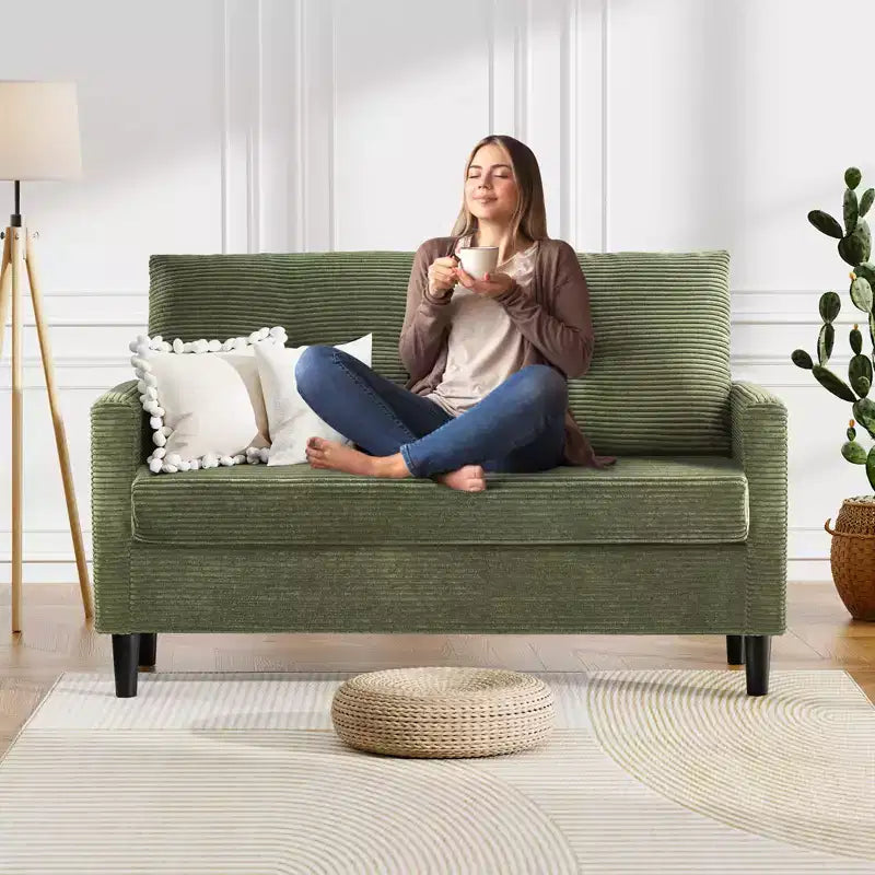 50" Small Loveseat Sofa for Living Room, Bedroom & Office – Deep Seat Couch