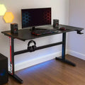 47 Inch T-Shaped Gaming Desk with Cup Holder, Red