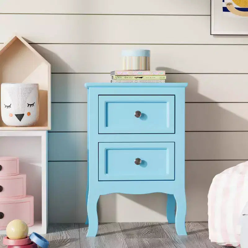 Nightstand with 2 Drawers for Bedrooms, Small Bedside Table with Drawers for Small Spaces