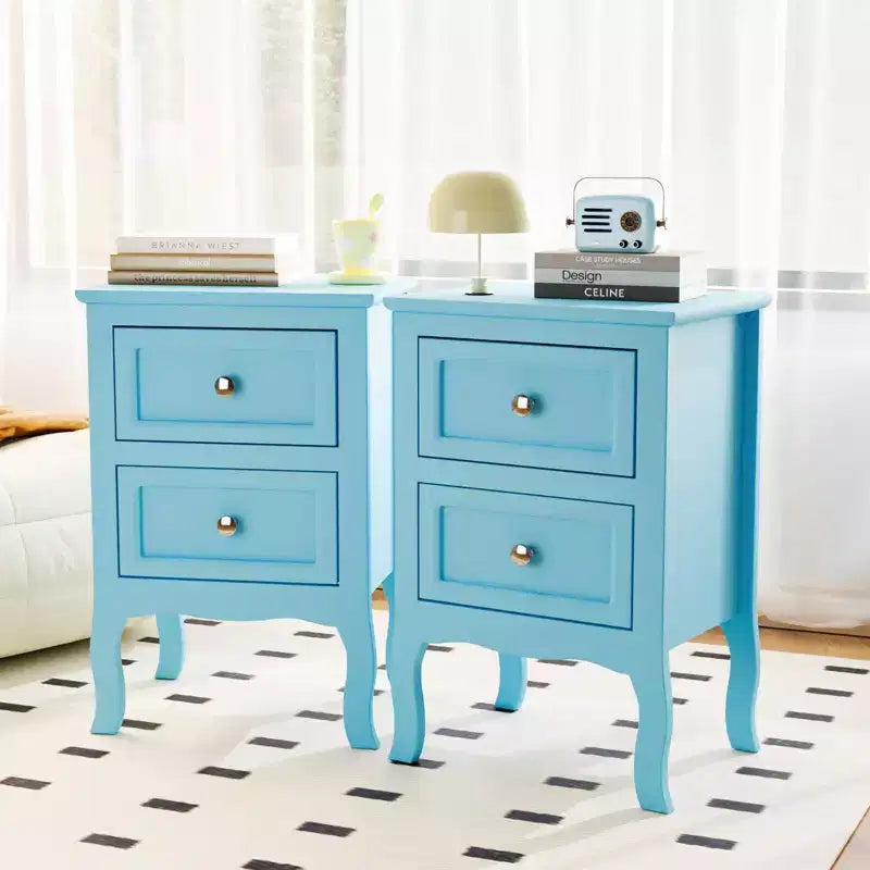 Nightstand with 2 Drawers for Bedrooms, Small Bedside Table with Drawers for Small Spaces