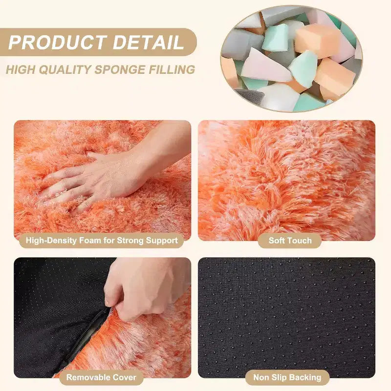 Soft Fluffy Adult Bean Bag Chair with Armrest for Reading & Living Room