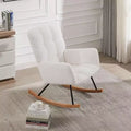 Acekool Rocking Chair, Ergonomic Lounge Recliner with High Backrest and Armrests, Upholstered Single Sofa for Living Room Bedroom Nursery