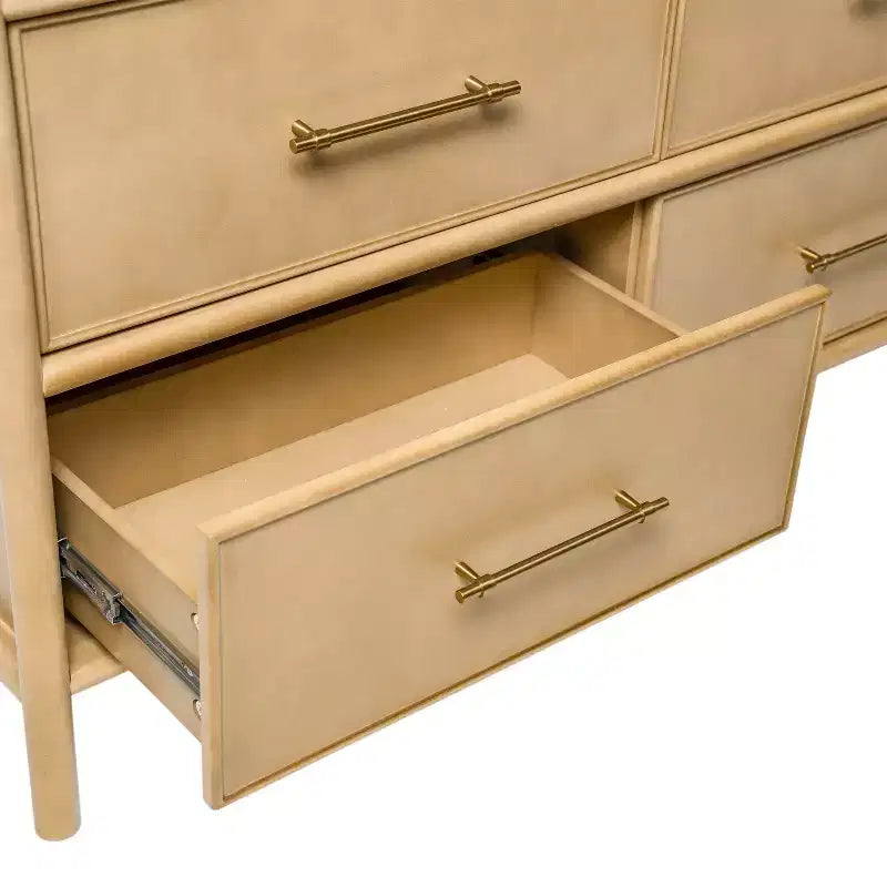 48'' Vintage Acacia Wood Storage Cabinet with 6 Drawers