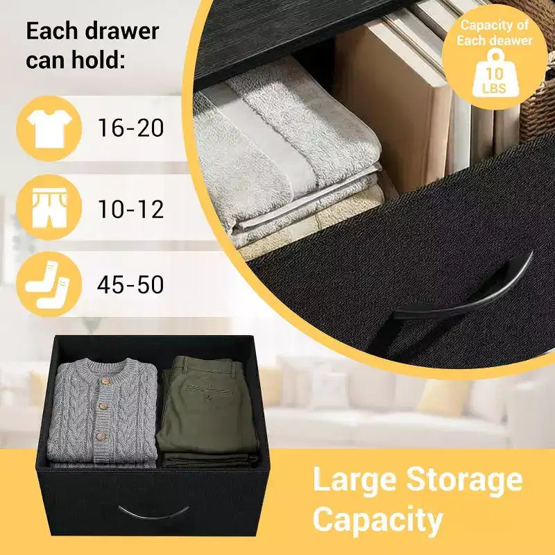 Small 5-Drawer Dresser with Removable Fabric Baskets