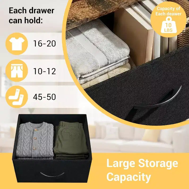 Small 5-Drawer Dresser with Removable Fabric Baskets