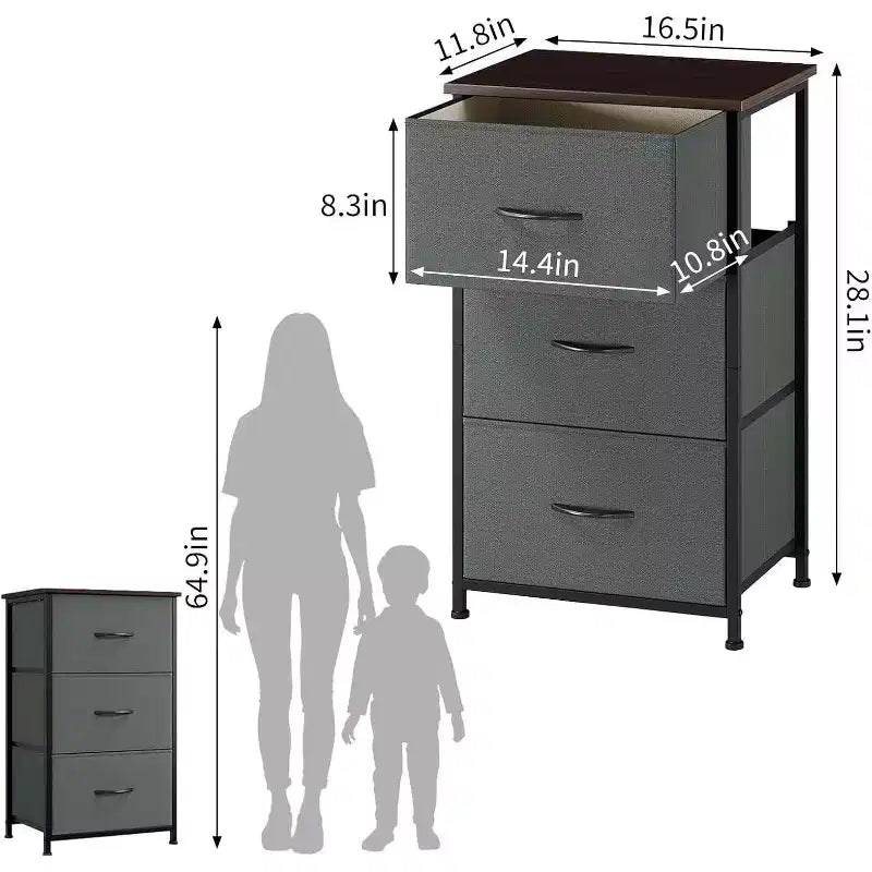 Small 5-Drawer Dresser with Removable Fabric Baskets
