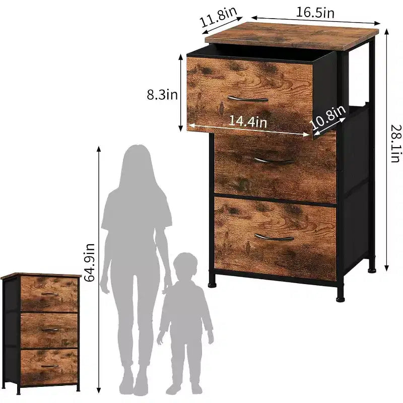 Small 5-Drawer Dresser with Removable Fabric Baskets