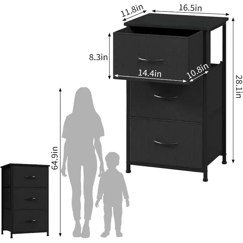 Small 5-Drawer Dresser with Removable Fabric Baskets